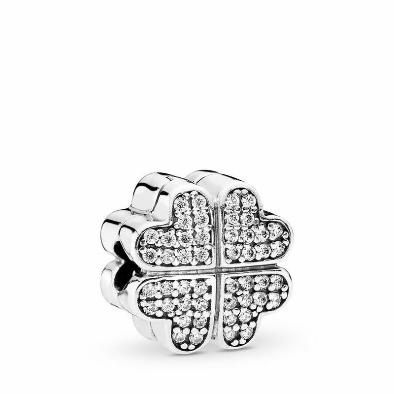 Pandora Petals Of Love Charm - Sterling Silver/Cubic Zirconia - Canada | OH7054WG